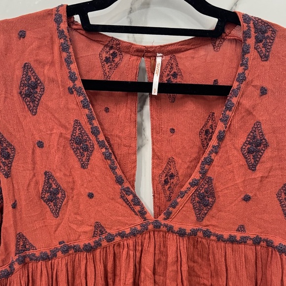 Free People Rust and Navy Bohemian Tunic - Picture 4 of 7